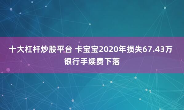 十大杠杆炒股平台 卡宝宝2020年损失67.43万 银行手续费下落
